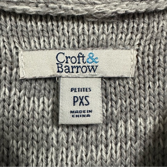 Croft & Barrow | Petite Gray Cable Knit Sweater (size PXS) - Picture 4 of 4